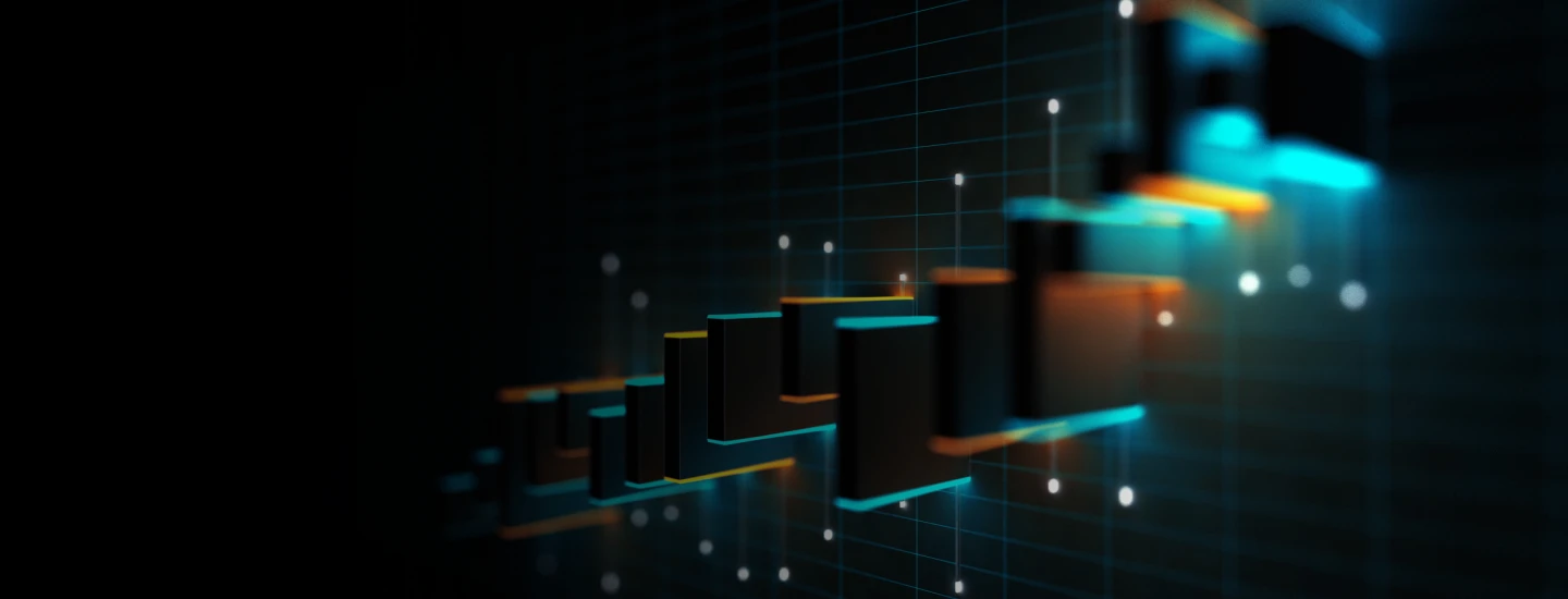 graphic of chart indicating growth through secure digital infrastructure