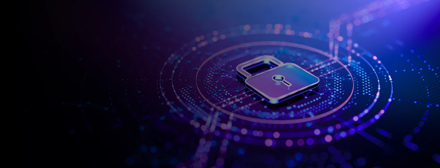 graphic of padlock indicating secure digital infrastructure