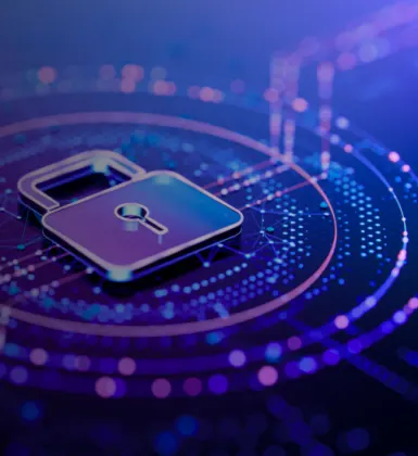 graphic of padlock indicating secure digital infrastructure