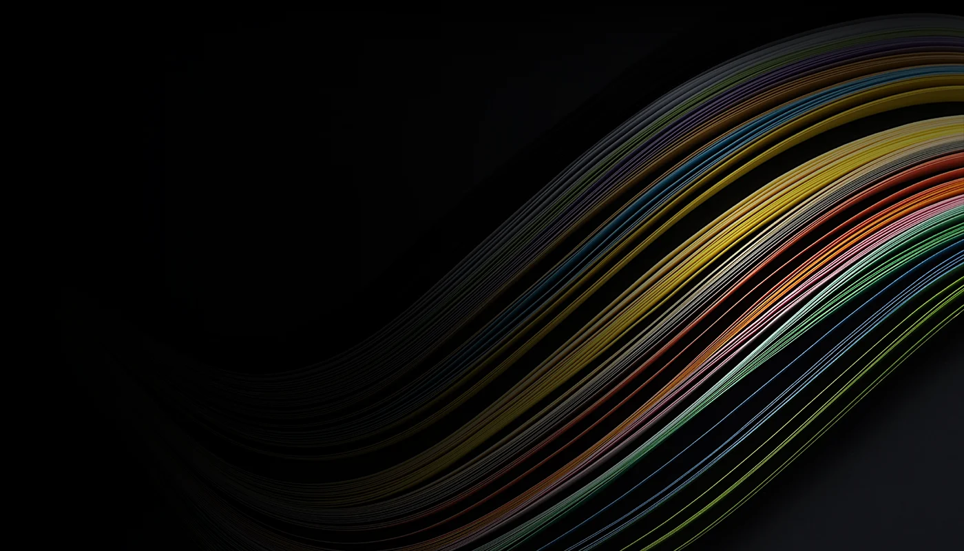colorful curves on a black background