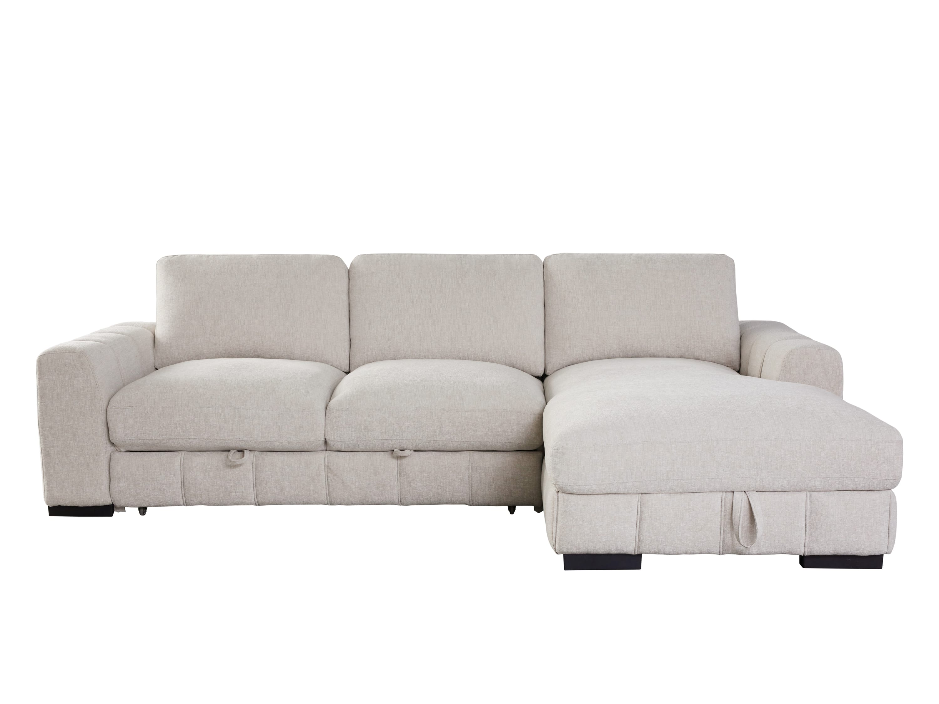 Sonna Beige Sofa with Pull-out Trundle and Storage | Right Chaise