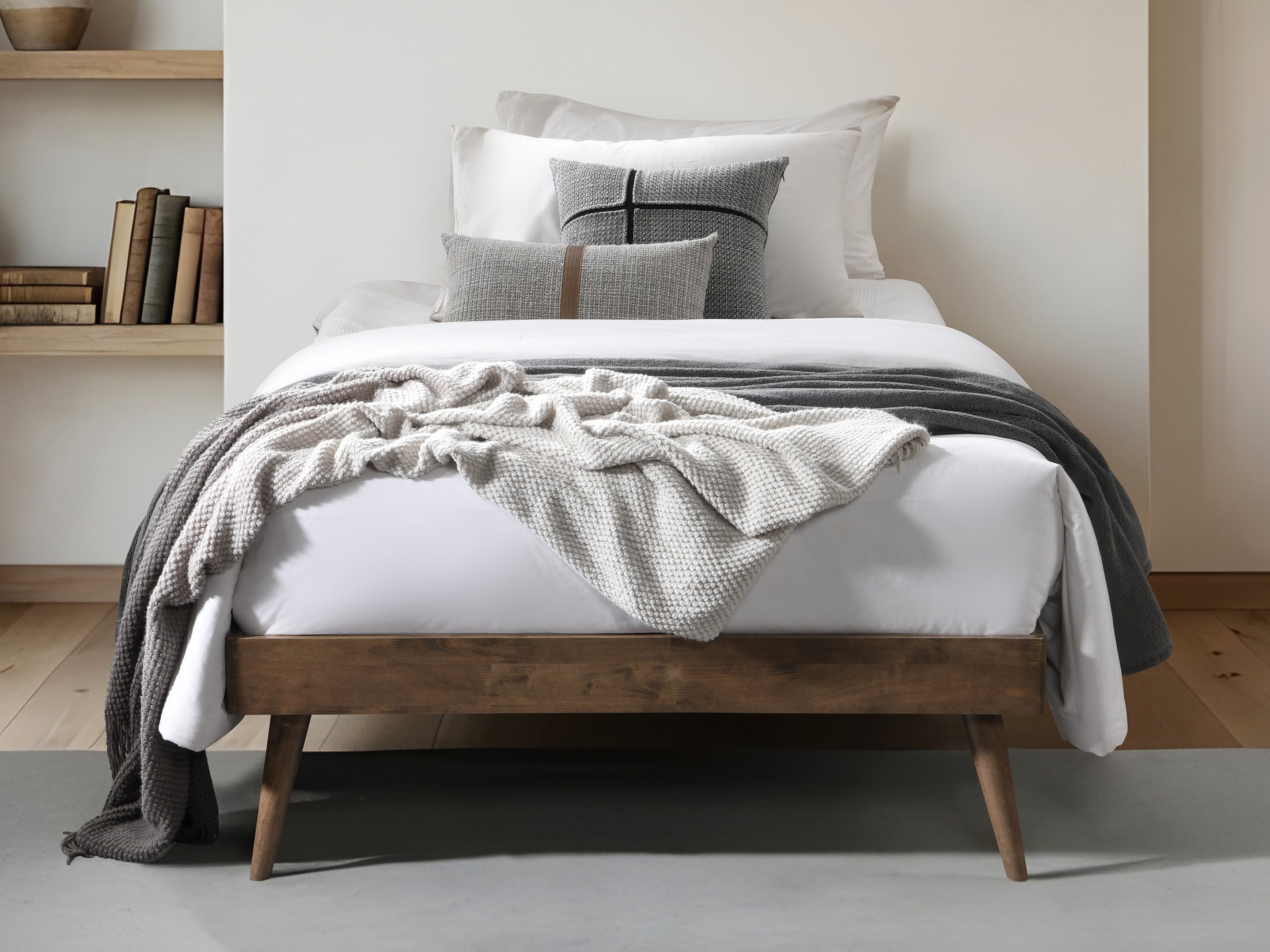 Franki Single Hardwood Bed Base | Rustic Walnut