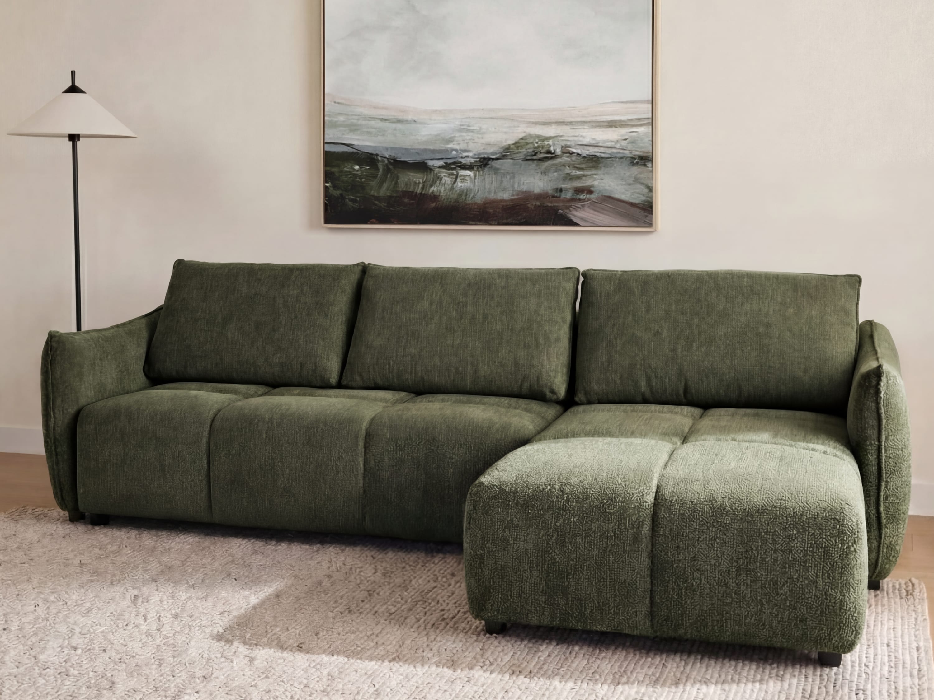 Sunday Sofa Bed | Green Boucle Fabric