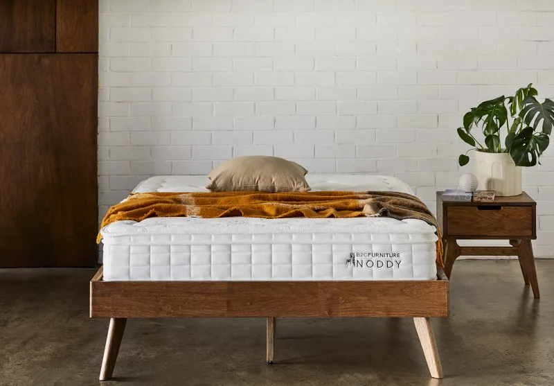Arc King Single Bedroom Buddy Package | Bed + Mattress Bundle | Boucle Beige Fabric