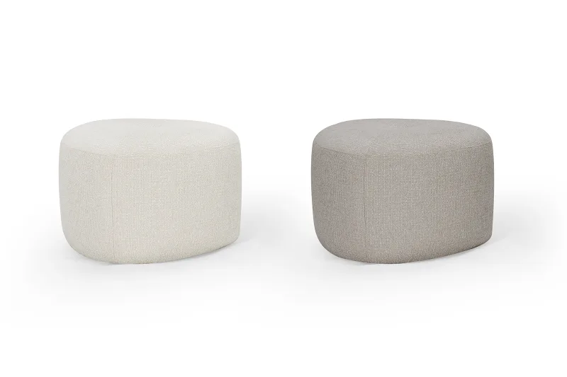 Bean Oat Fabric Ottoman | Large