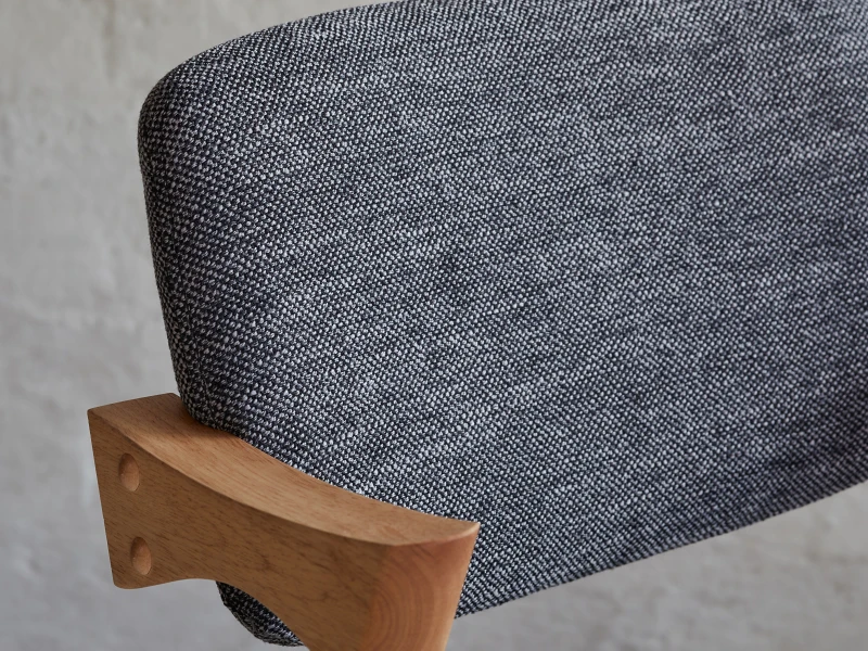 Bella Hardwood Dining Chair | Natural | Charcoal Fabric