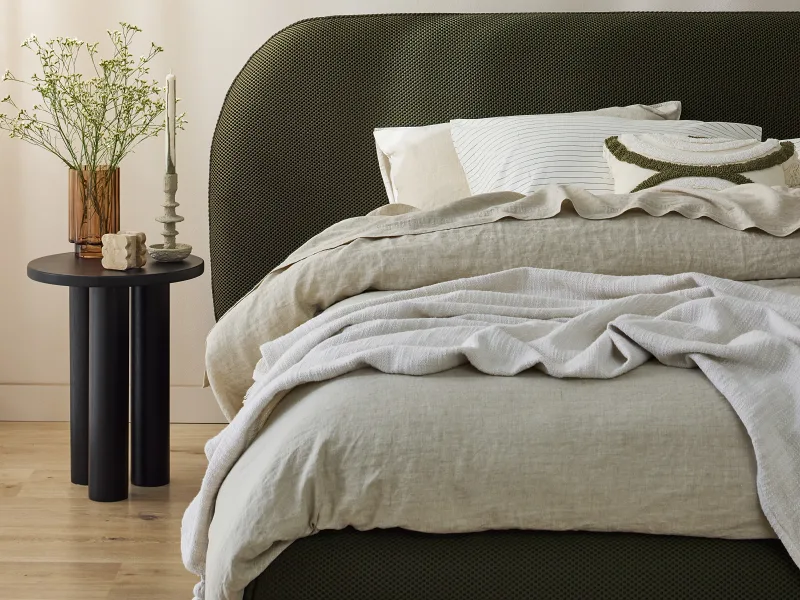 Berlyn 3PCE Queen Bedroom Suite | Olive Green Waffle Fabric