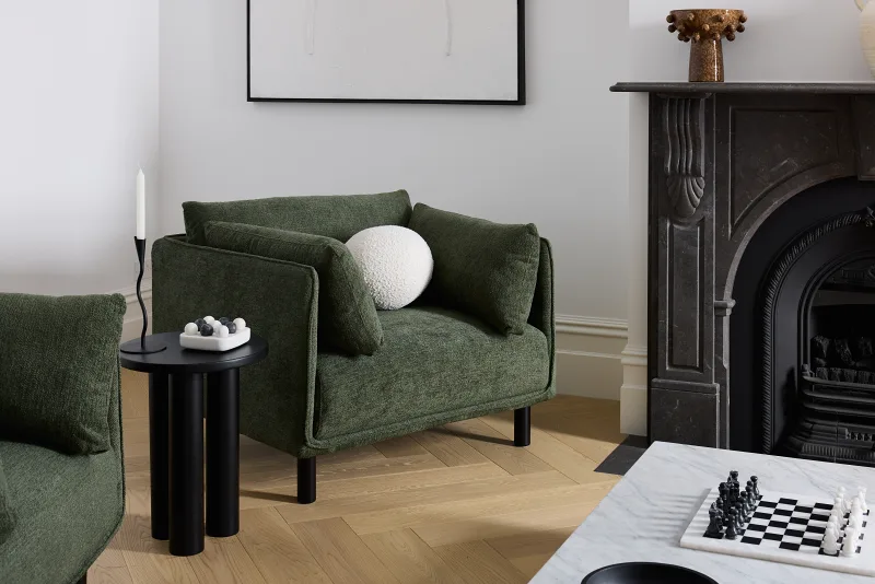 Berlyn Black Hardwood Side Table