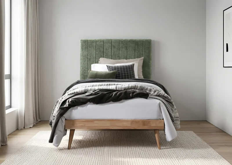 Cannes King Single Upholstered Headboard | Green