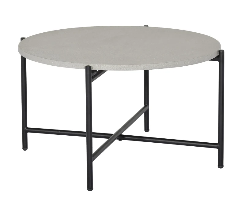 Carpiano Round Outdoor Coffee Table Black | Grey