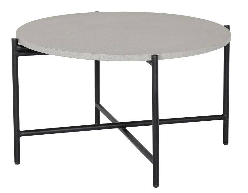 Carpiano Round Outdoor Coffee Table Black | Grey