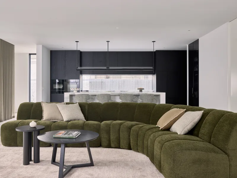 Cloud-9 Green Sectional Sofa | Modular Couch