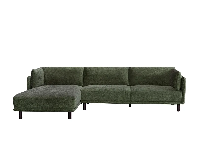 Coco 3PCE Living Room Package | Left Chaise | Green