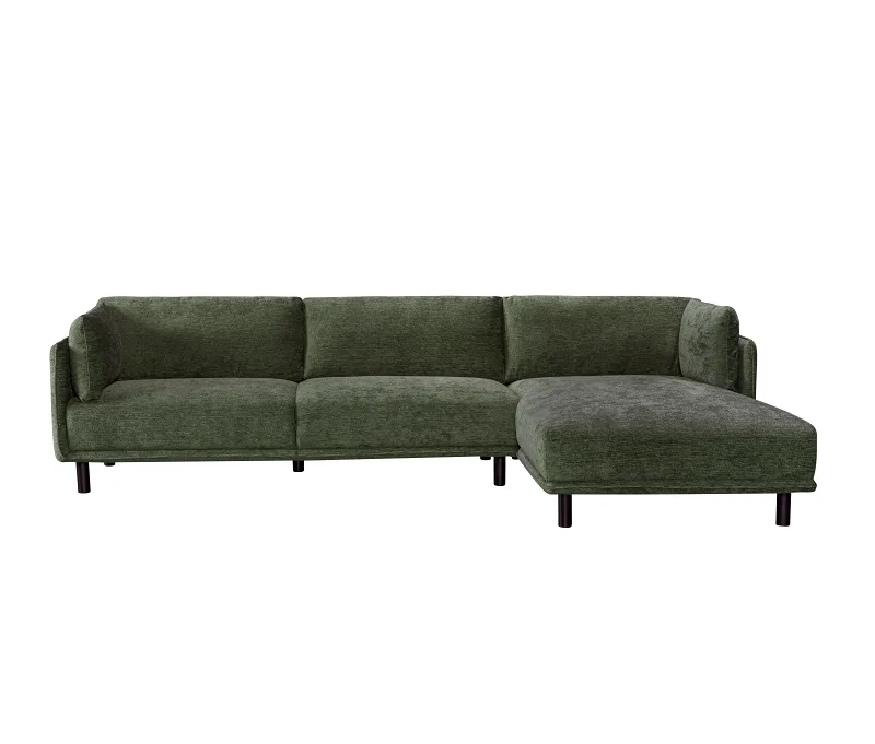 Coco 3PCE Living Room Package | Right Chaise | Green