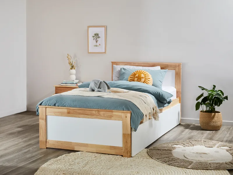 Coco 4PCE Kids Single Bedroom Suite | White & Natural
