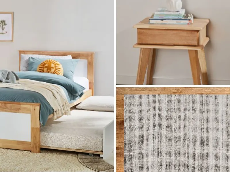 Coco 4PCE Kids Single Bedroom Suite | White & Natural