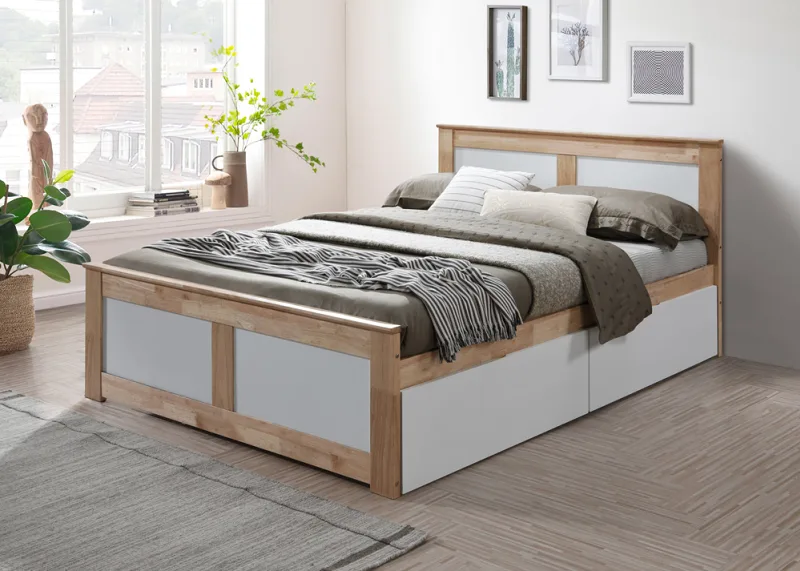 Coco 5PCE Double Bedroom Suite in Natural | Storage