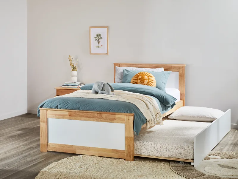 Coco 7PCE Kids Single Bedroom Suite | White & Natural