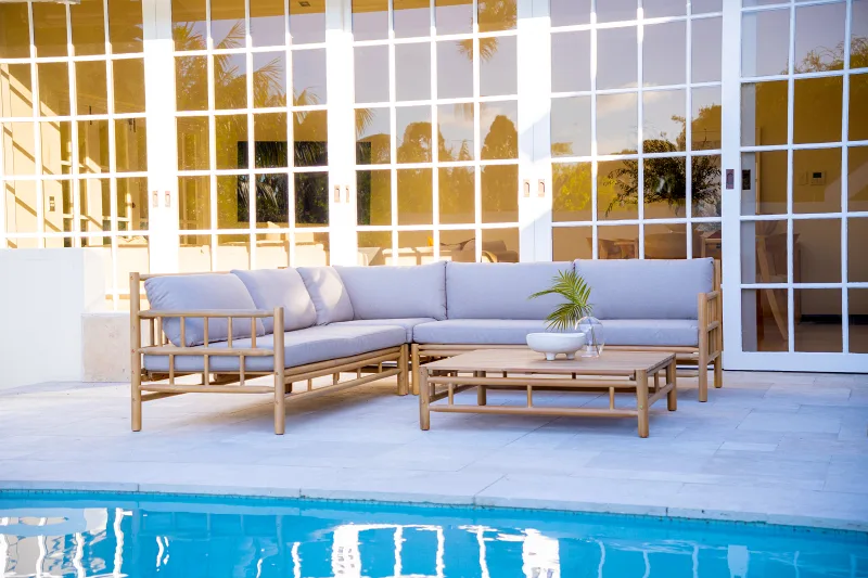 Costa Rica Acacia Outdoor Corner Lounge | Beige