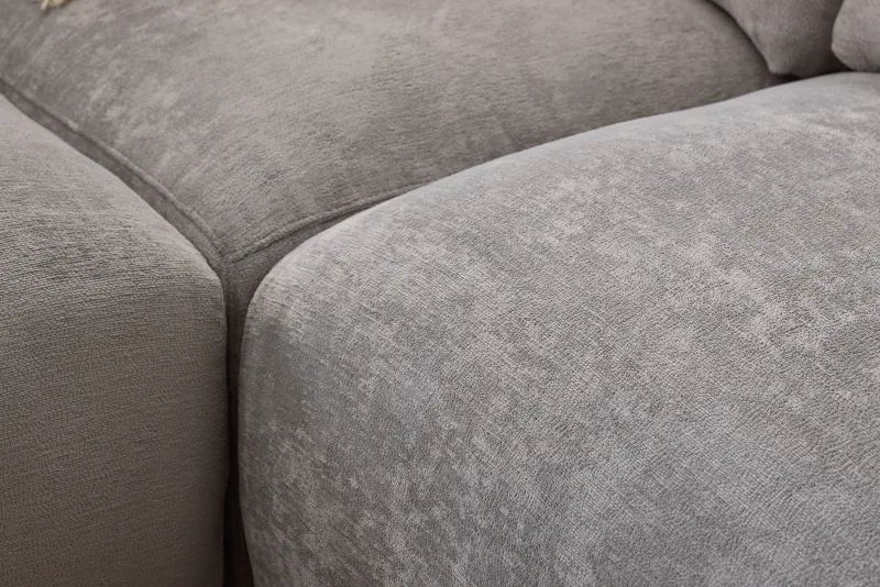 Cosy Grey Corner Sofa with Storage Ottoman