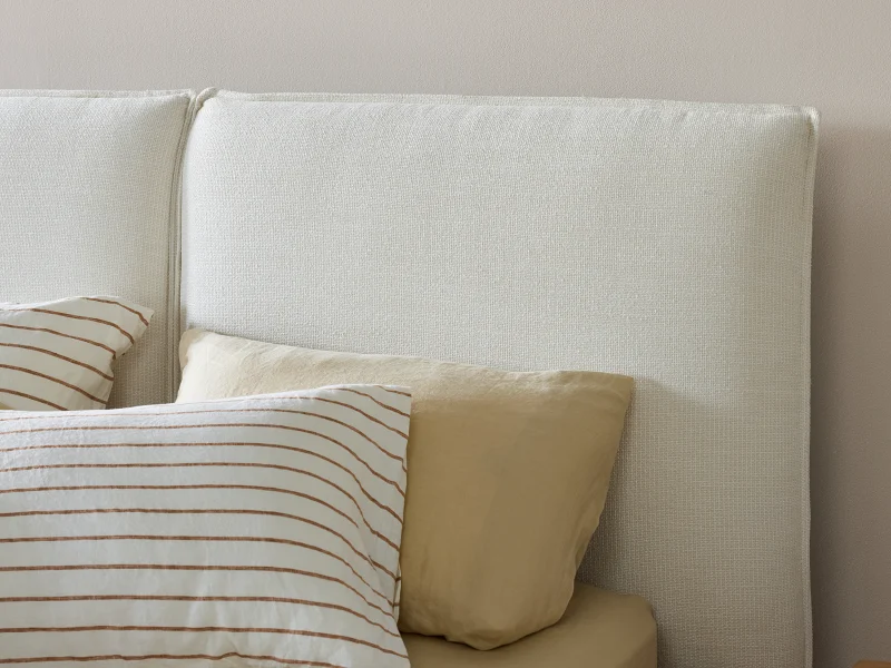 Cosy Queen Bedroom Buddy Package | Bed + Mattress Bundle | Ivory Boucle Fabric