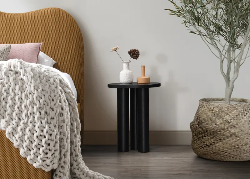 Cove 3PCE Queen Bedroom Suite | Black Boucle Fabric