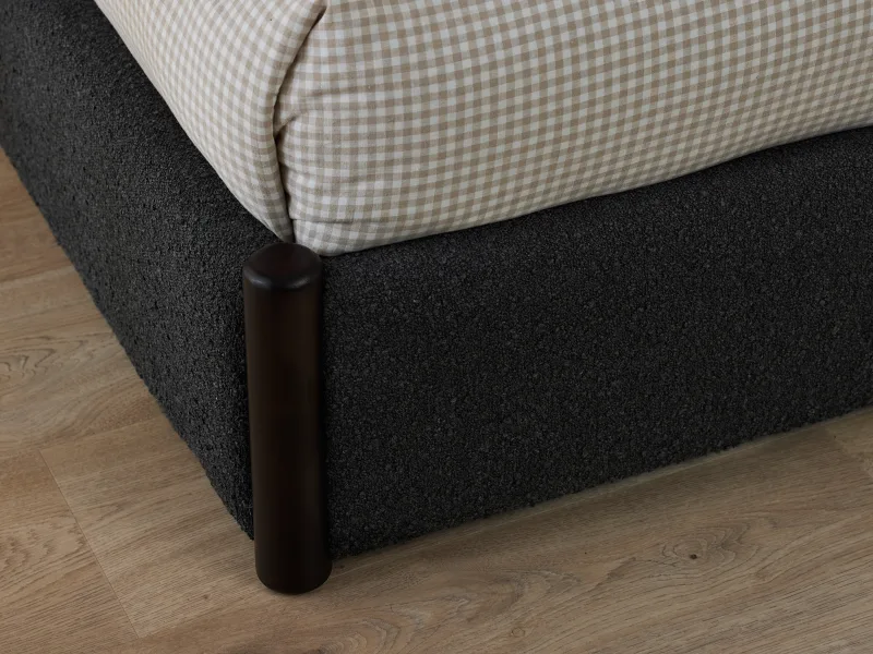 Cove Boucle Queen Bed | Black Boucle Fabric