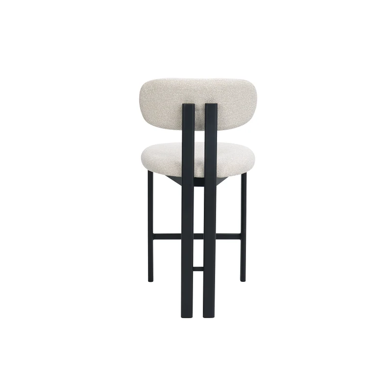 Florida Counter Stool | Black Frame | Beige Fabric