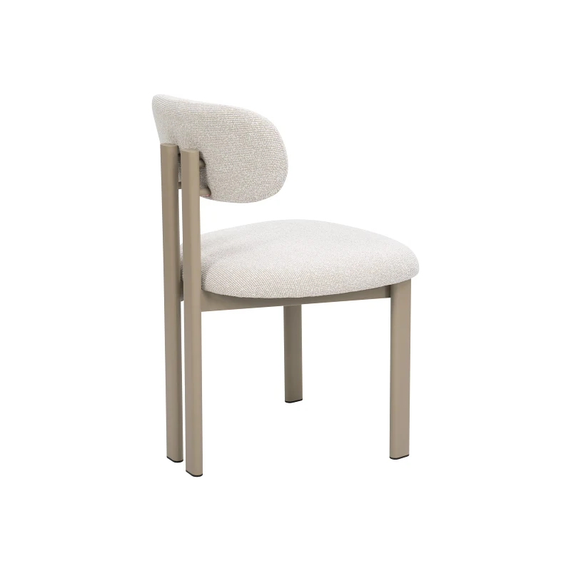 Florida Dining Chair | Taupe Frame | Beige Fabric