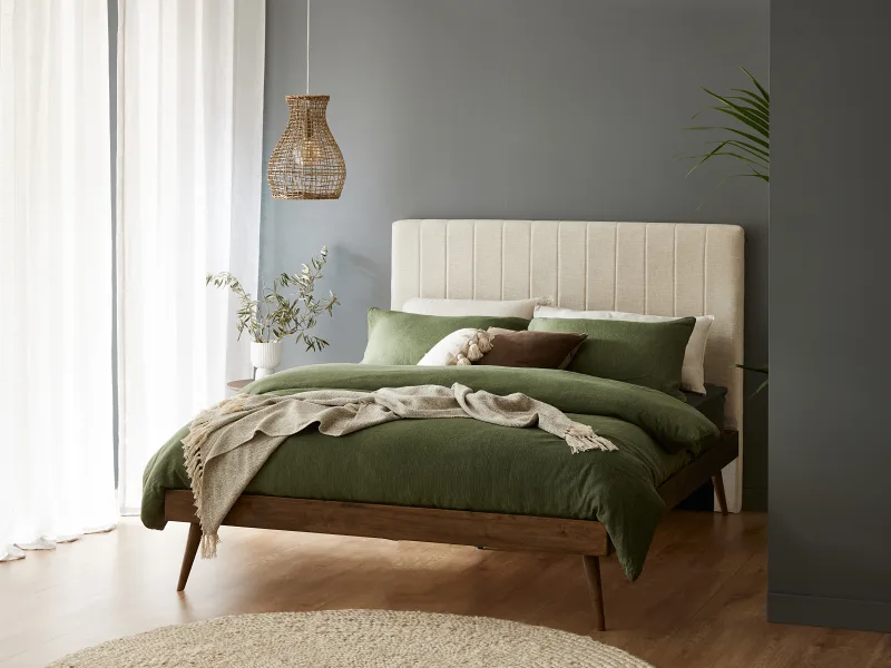 Franki Double Hardwood Bed Base | Rustic Walnut