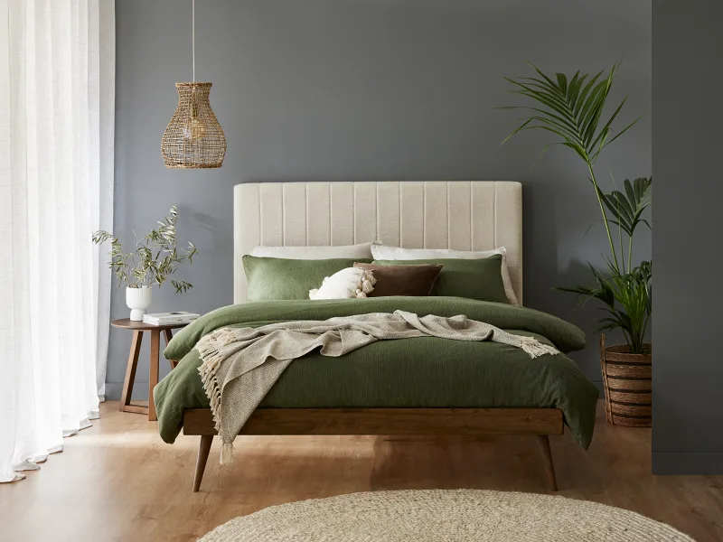 Franki Double Hardwood Bed Base | Rustic Walnut