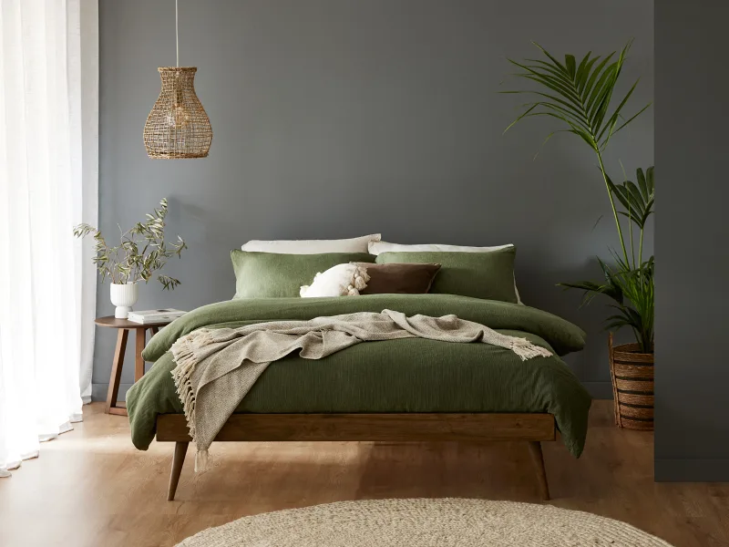 Franki Double Hardwood Bed Base | Rustic Walnut