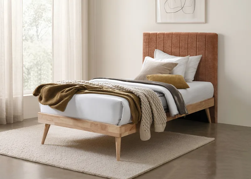 Franki King Single Hardwood Bed Base | Natural