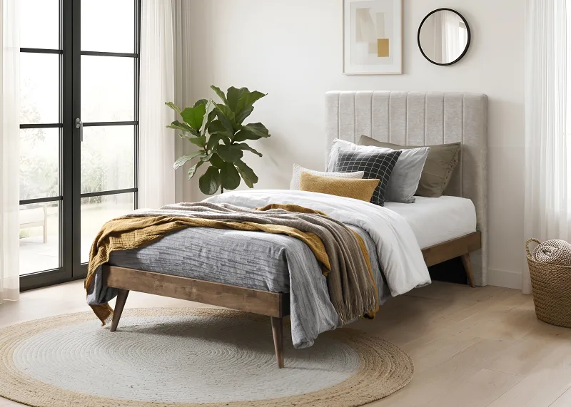 Franki Single Hardwood Bed Base | Rustic Walnut