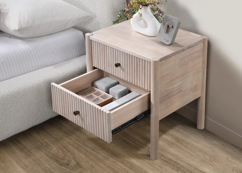 Freia Hardwood Side Table | White Wash