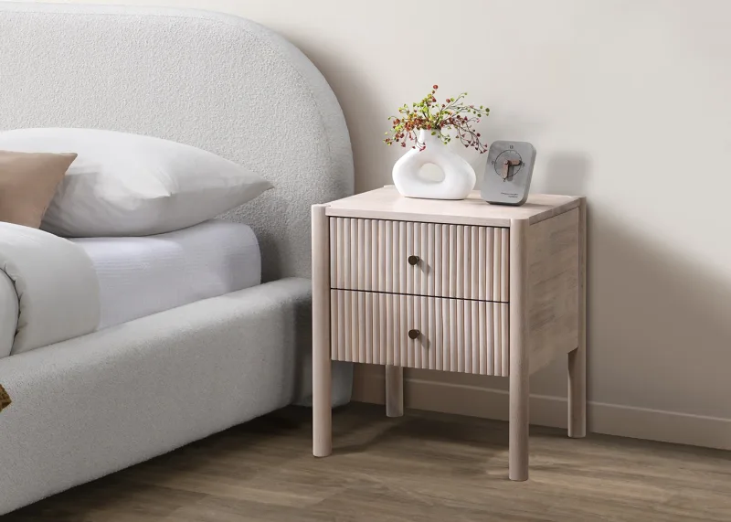 Freia Hardwood Side Table | White Wash