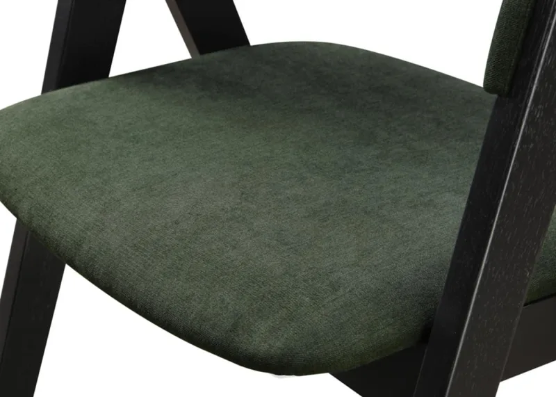 Gaudi Hardwood Dining Chair | Natural | Green Fabric