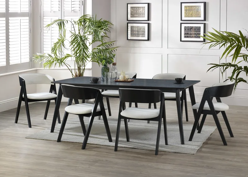 Gaudo 8PCE Dining Room Package | Black | Beige