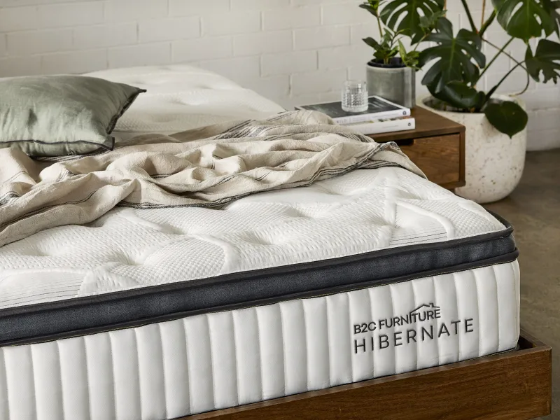 Amber Queen Bedroom Buddy Package | Bed + Mattress Bundle | Beige Waffle Fabric