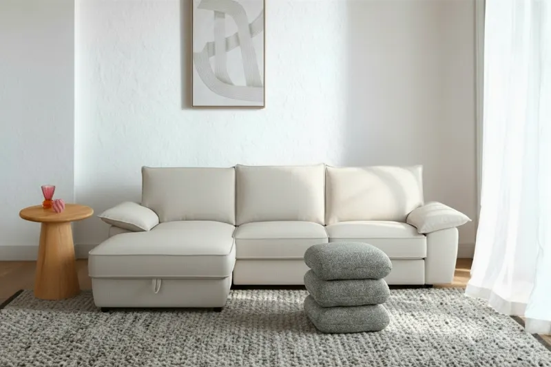 Hideaway 3PCE Living Room Package | Left Chaise | Natural & Green