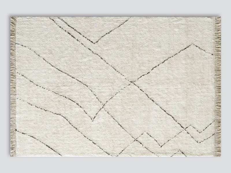 Inge Pattern Cotton Area Rug  Beige