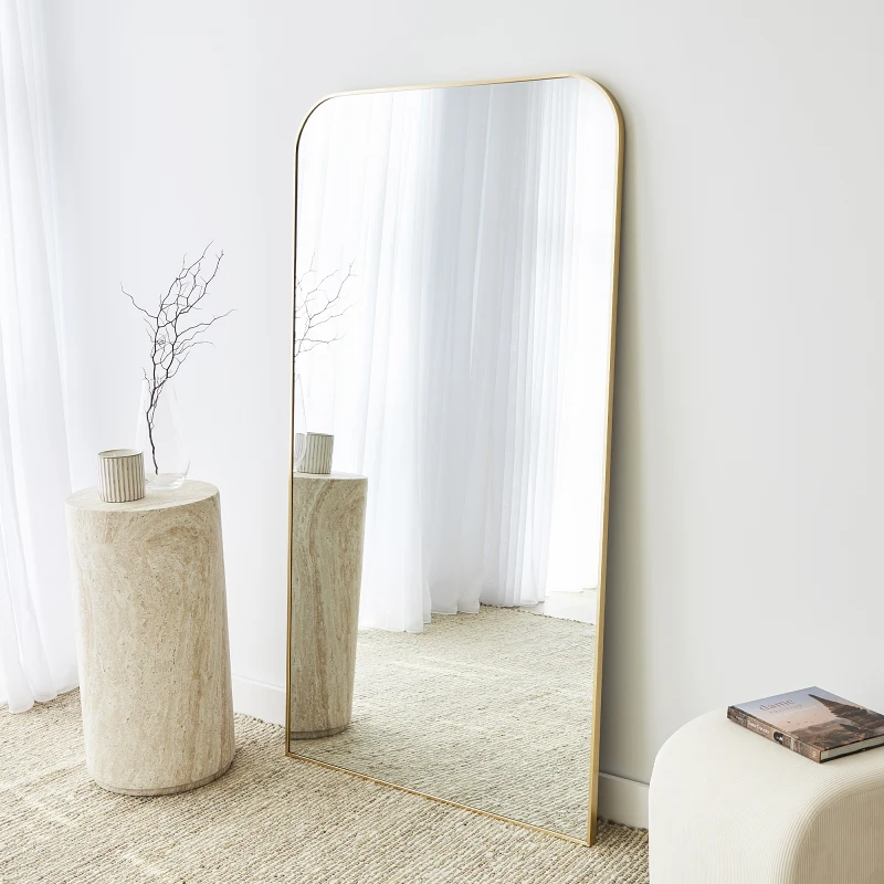 Ivy Rounded Mirror | Gold | 90 x 165cm