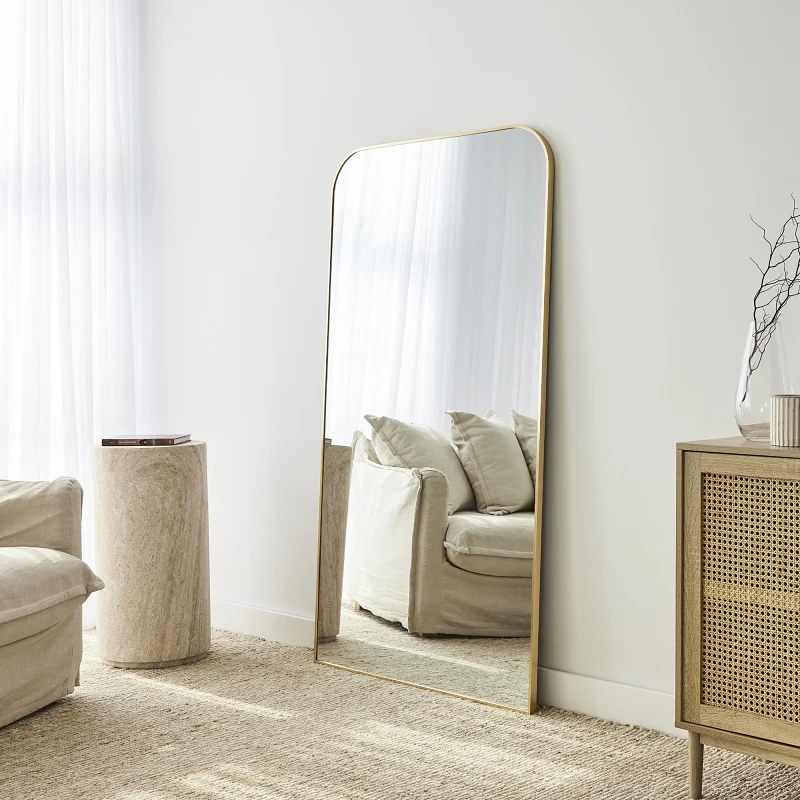 Ivy Rounded Mirror | Gold | 90 x 165cm