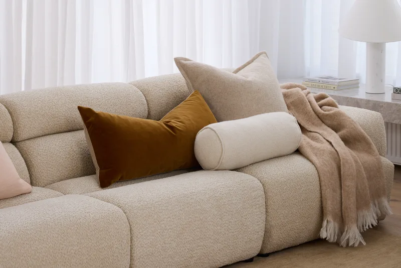 Jasper 3 Seater Sofa with Ottoman | Beige Fabric