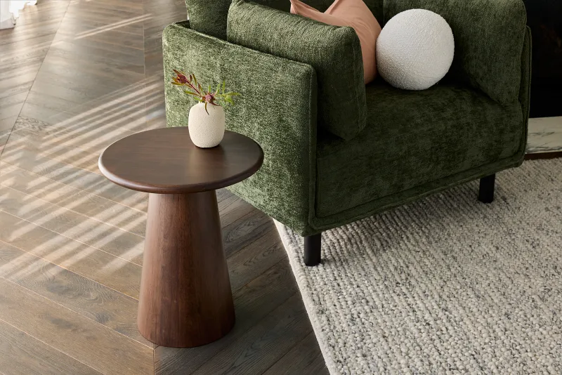 Manor Hardwood Round Side Table | Arabica Walnut