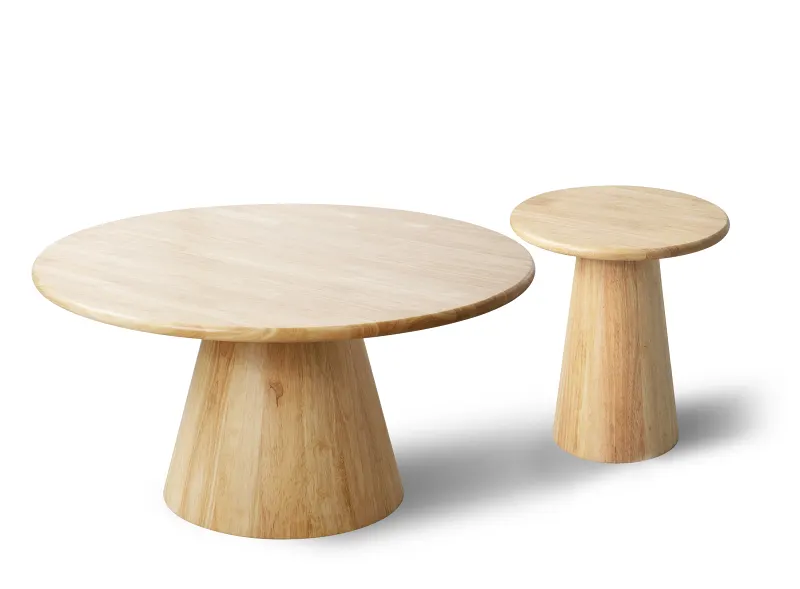 Manor 2PCE Hardwood Round Coffee & Side Table | Natural