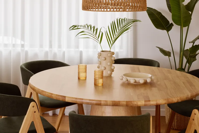 Manor Natural Hardwood Round Dining Table | 8 Seater
