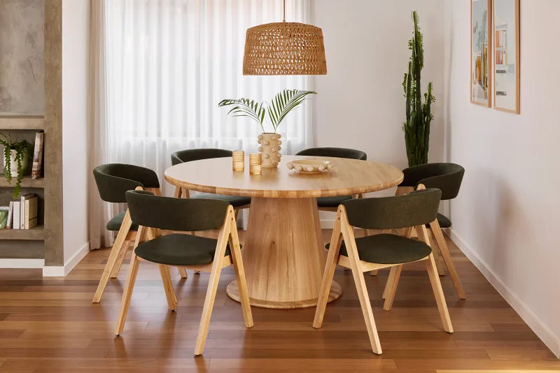 Manor Natural Hardwood Round Dining Table | 8 Seater