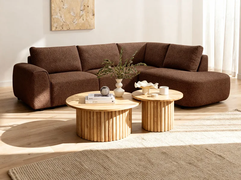 Melbourne 3PCE Living Room Package | Right Chaise | Natural