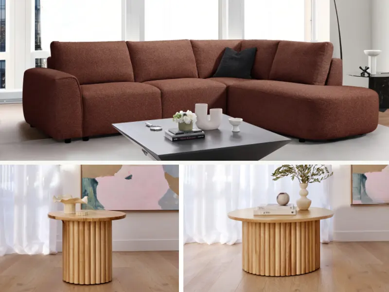 Melbourne 3PCE Living Room Package | Right Chaise | Natural